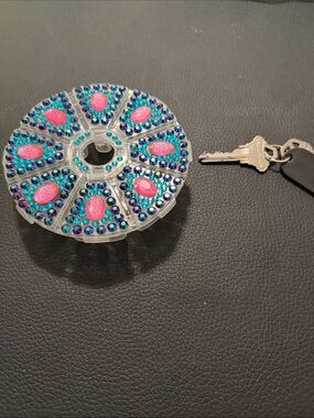 Embellished Rhinestone Wheel Tray with Pink Accents